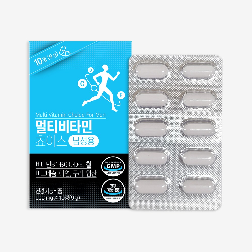 남성용 멀티비타민초이스 1박스(10정/5일분) 비타민 아연 엽산 마그네슘